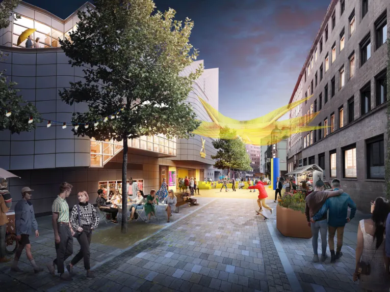 Visualisierung eines Teils der Innenstadt von Hannover.